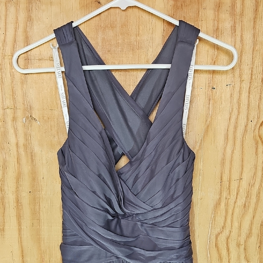 David's Bridal Elegant Gray Sleeveless Dress